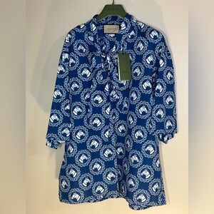 Authentic Gucci Women’s Cotton  Equestrian Printed Cotton Shirt size 46